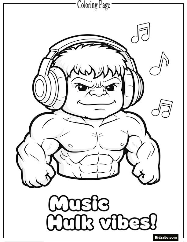 Hulk with big headphones