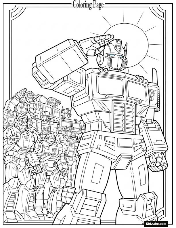 Optimus Prime saluting his Autobot team