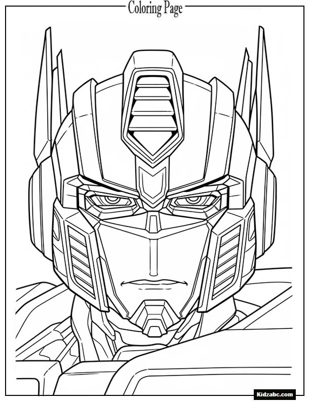 Optimus Primeâs head close-up showing determination