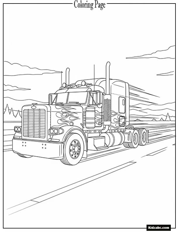 Optimus Primeâs truck mode speeding down a straight road