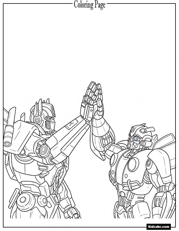 Optimus and Bumblebee high-fiving