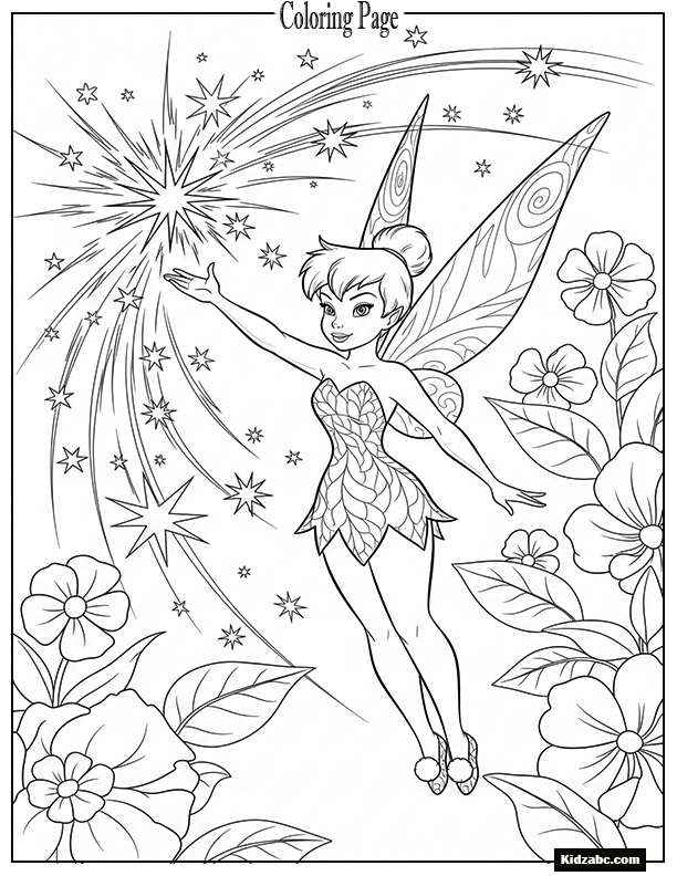 Tinkerbell casting a powerful magic spell