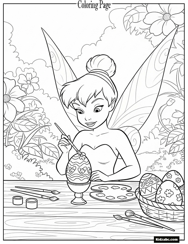 Tinkerbell painting Easter eggs