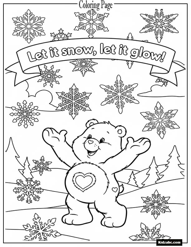 Care Bear catching falling snowflakes