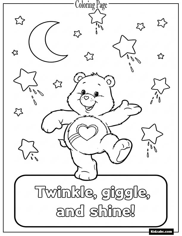 Care Bear dancing under a starry