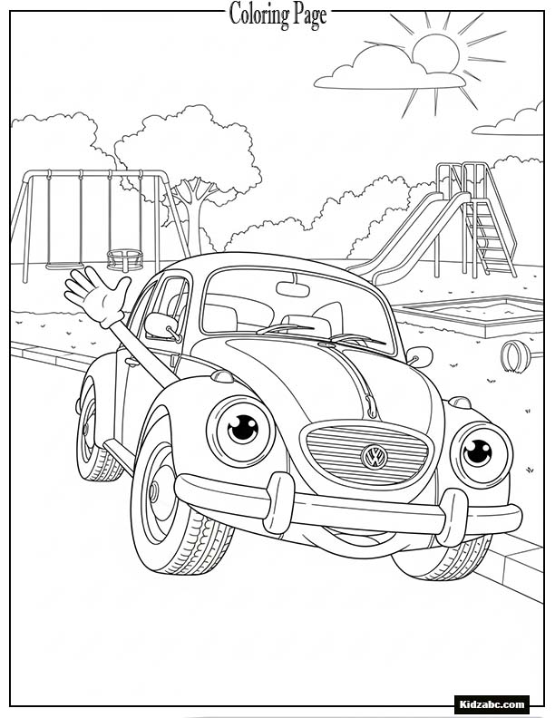 Friendly car waving with its headlights