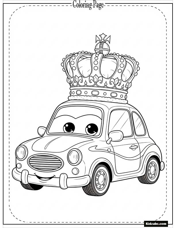 Little car with a crown, looking royal