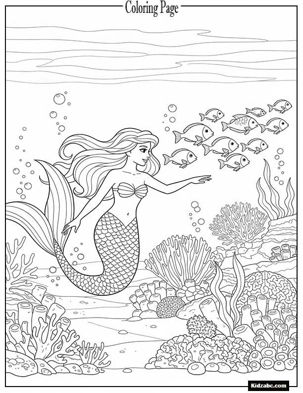 Mermaid guiding lost fish back home