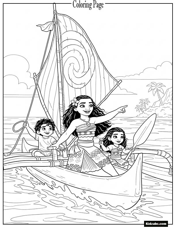 Moana helping children learn to sail