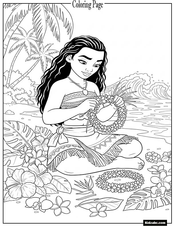 Moana weaving flower crowns