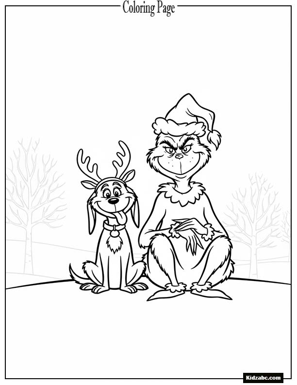 The Grinch and his dog Max sitting side by side