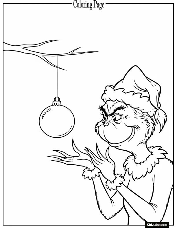 The Grinch gazing at a single ornament hanging