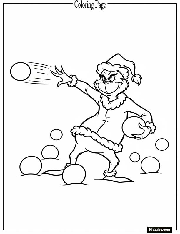 The Grinch having a snowball fight