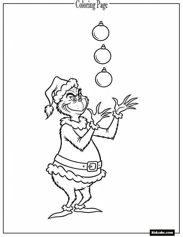 The Grinch juggling ornaments