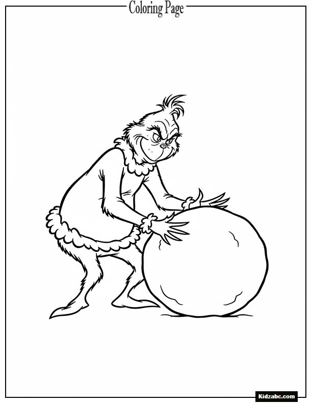 The Grinch making a big snowball