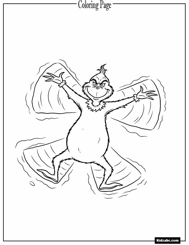 The Grinch making snow angels