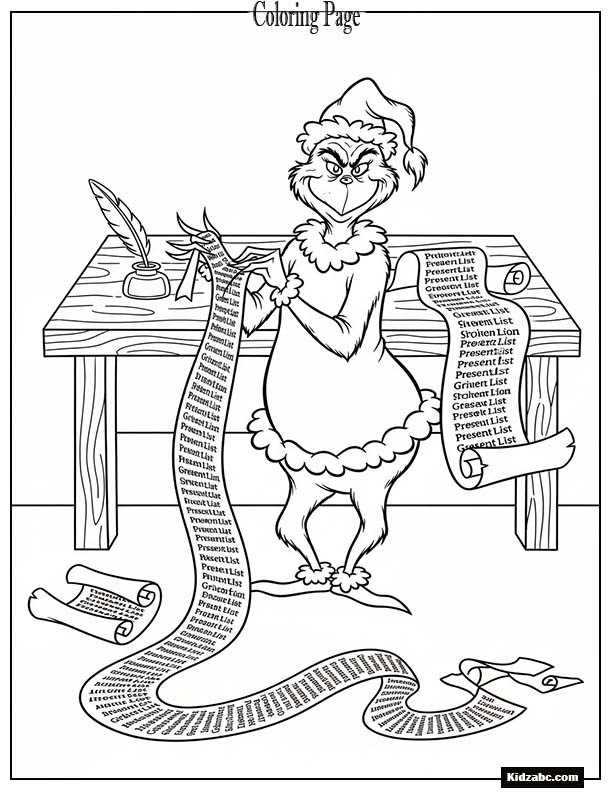 The Grinch stretching his present list