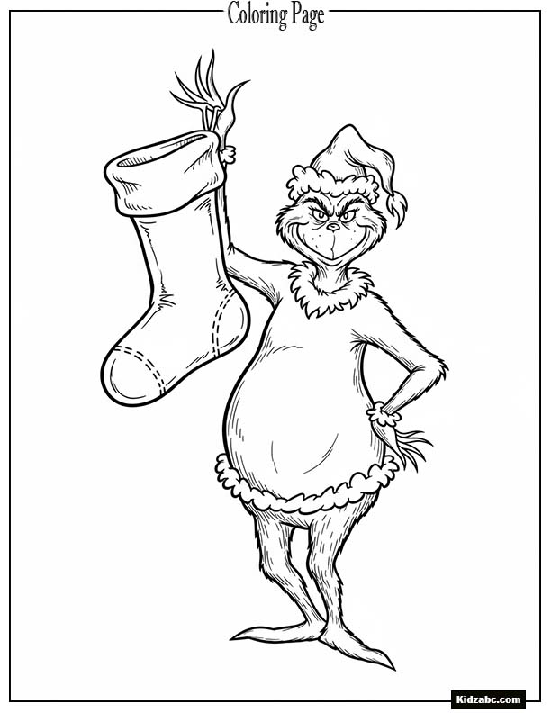 The Grinch with an oversized stocking