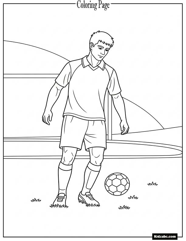 A footballer passing the ball gently