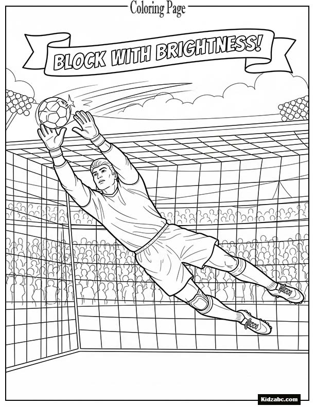 A keeper jumping to block a high shot