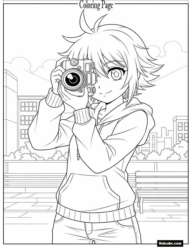 Anime character holding a camera