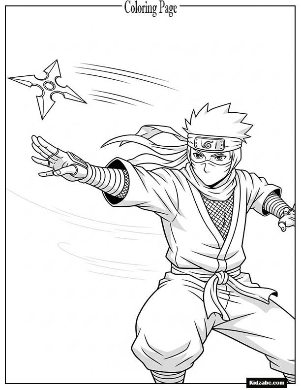 Anime ninja throwing shuriken