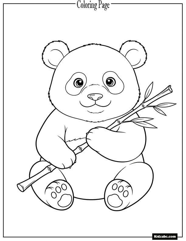 Anime panda holding bamboo stick