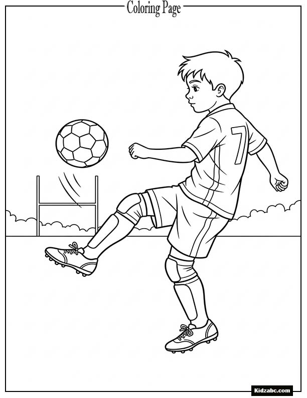 Boy footballer doing kick-ups