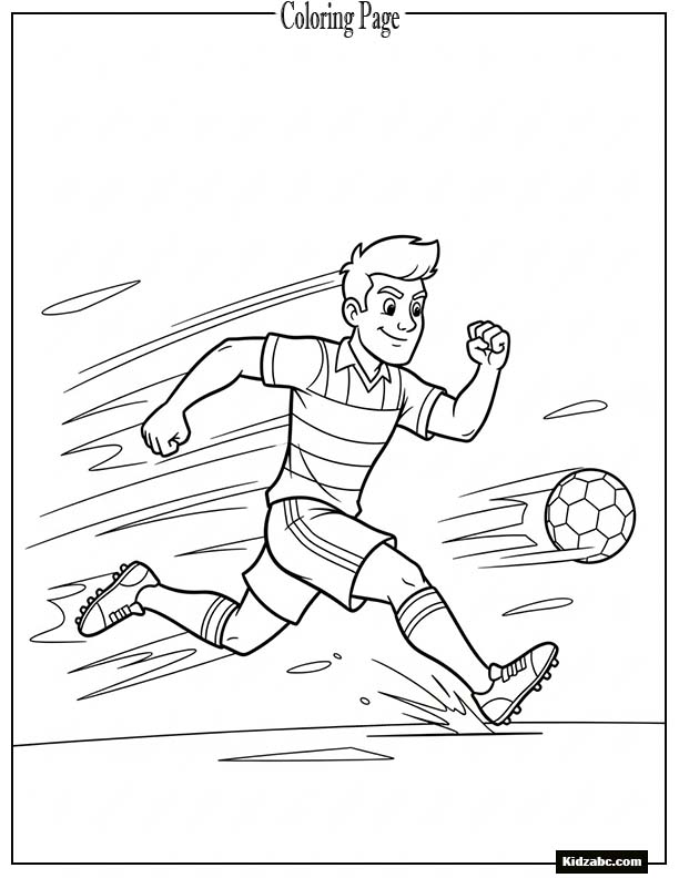 Cartoon footballer running with motion lines