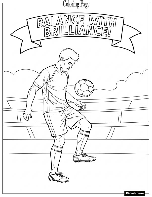 Footballer balancing ball on foot