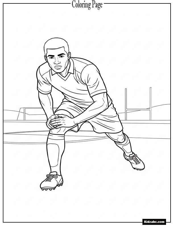 Footballer doing warm-up stretches