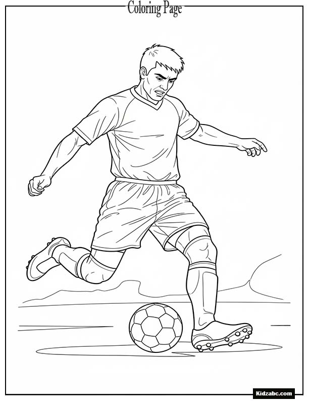 Footballer looking focused before kicking