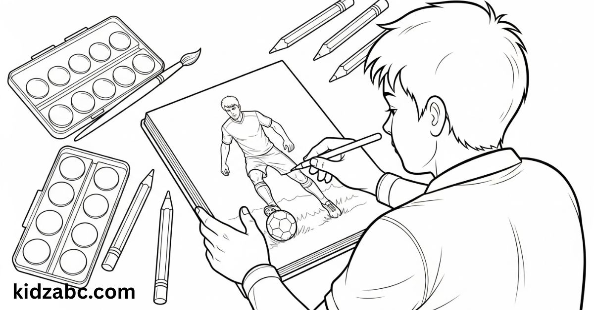 Footballers Colouring Pages 