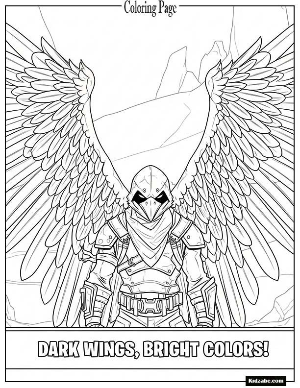 Fortnite Raven character spreading his cape