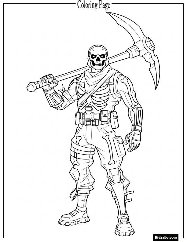 Fortnite Skull Trooper with simple bones outline