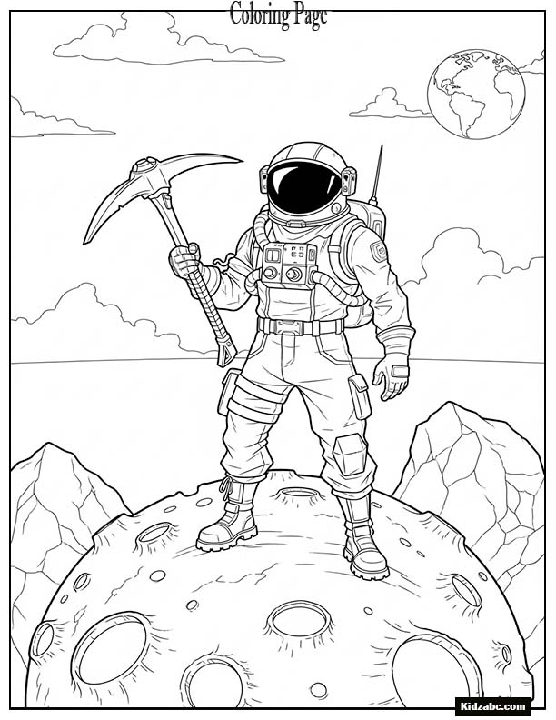 Fortnite astronaut standing on a small moon