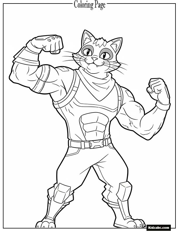 Fortnite cat character flexing muscles
