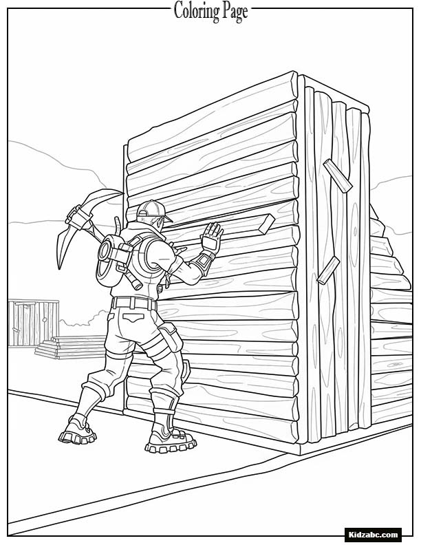 Fortnite character building a wall using wood planks