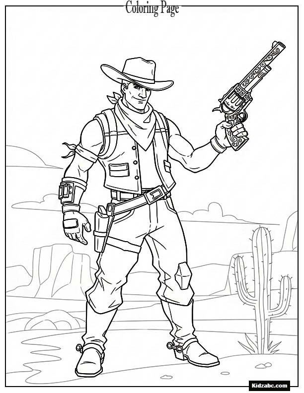 Fortnite cowboy holding a revolver