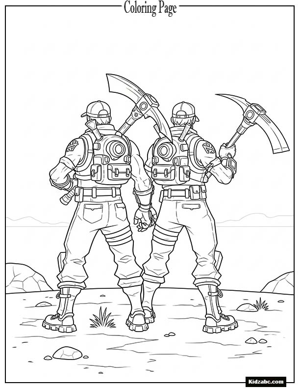 Fortnite duo standing back to back ready for battle