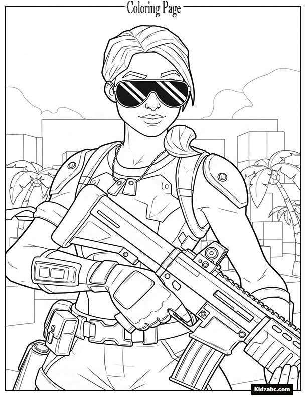 Fortnite female agent wearing sunglasses
