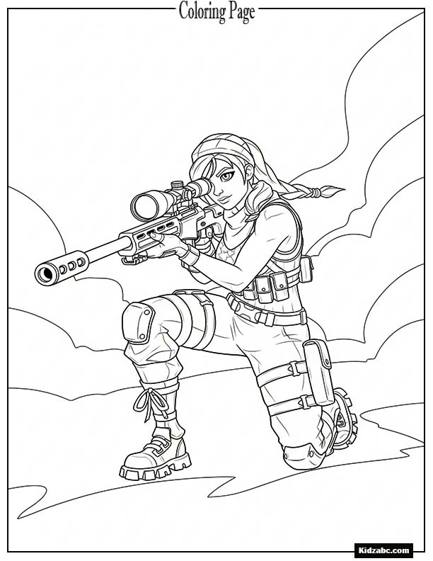 Fortnite girl sniper kneeling and aiming