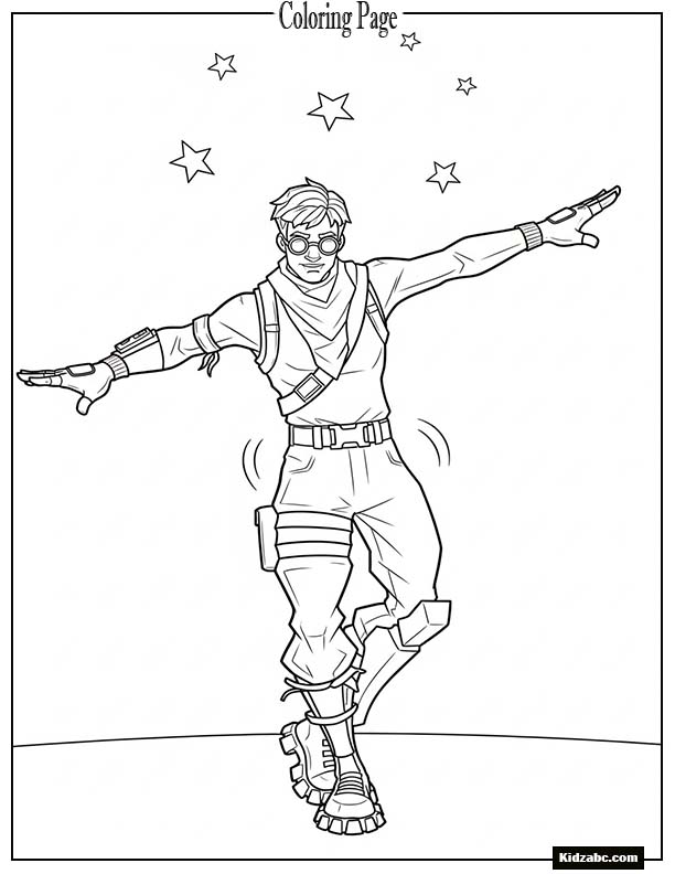 Fortnite hero doing the dance with a plain ground