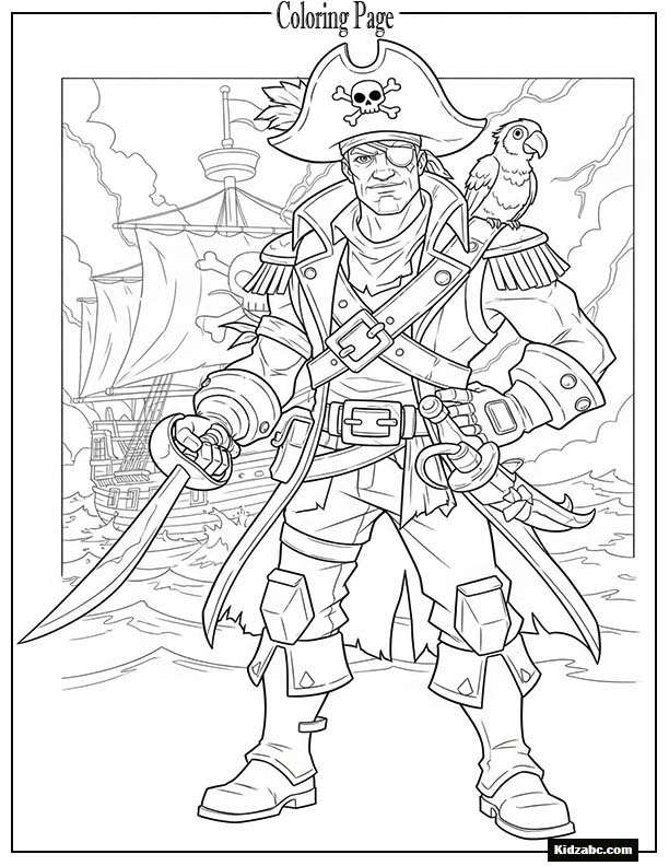 Fortnite pirate captain with a hat and sword