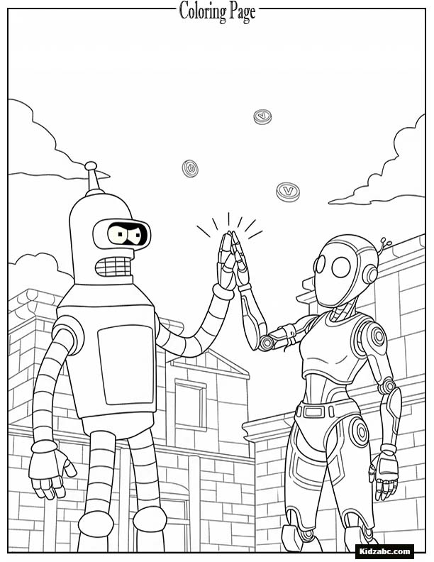 Fortnite robot high-fiving another robot