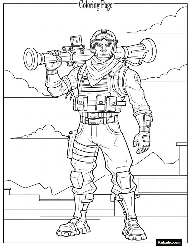 Fortnite soldier with a rocket launcher
