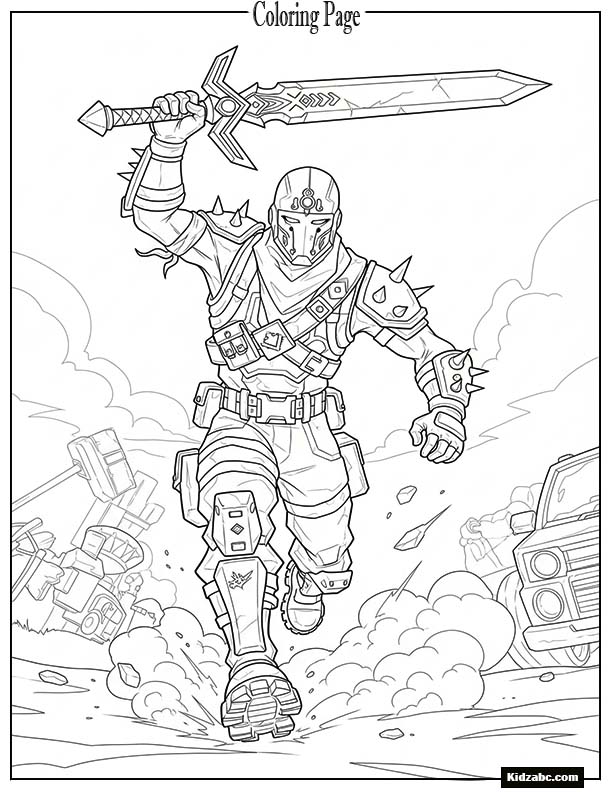 Fortnite warrior running with sword raised