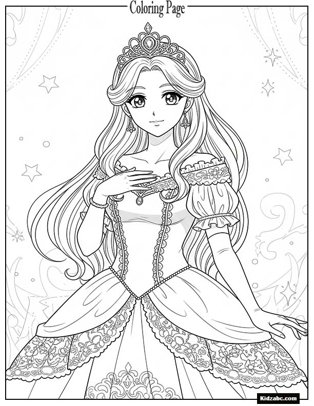 Magical anime princess wearing a tiara