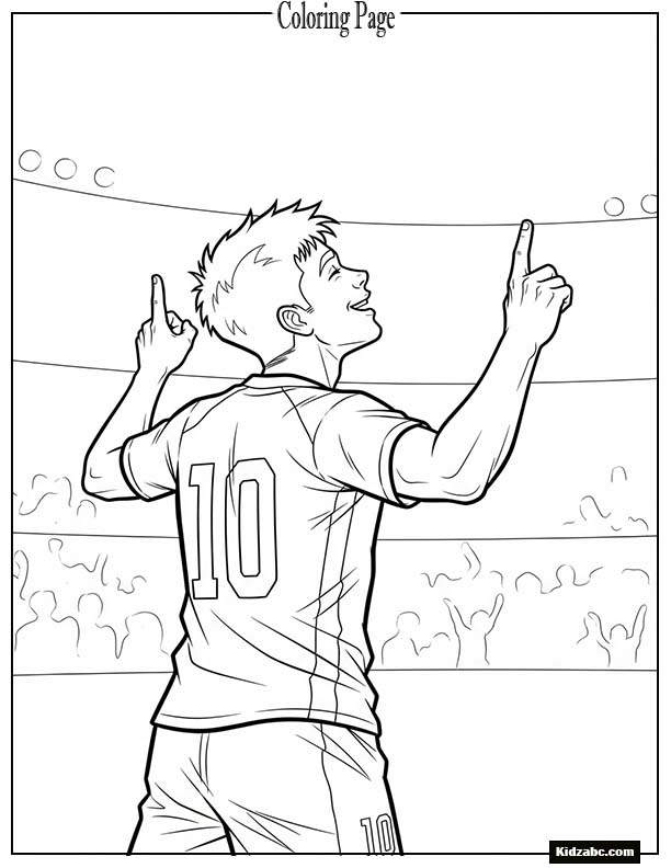 Player pointing toward the sky after scoring