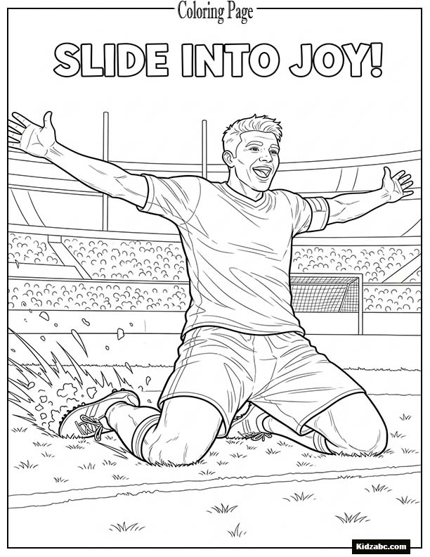 Player sliding on knees celebrating